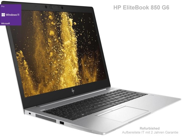 HP EliteBook 850 G6, Intel 8365U Core i5 4x1.60 GHz, 15.6", Refurbished, 1920x1080, Intel UHD Graphi